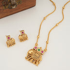 Beautiful elephant gold plated pendant set