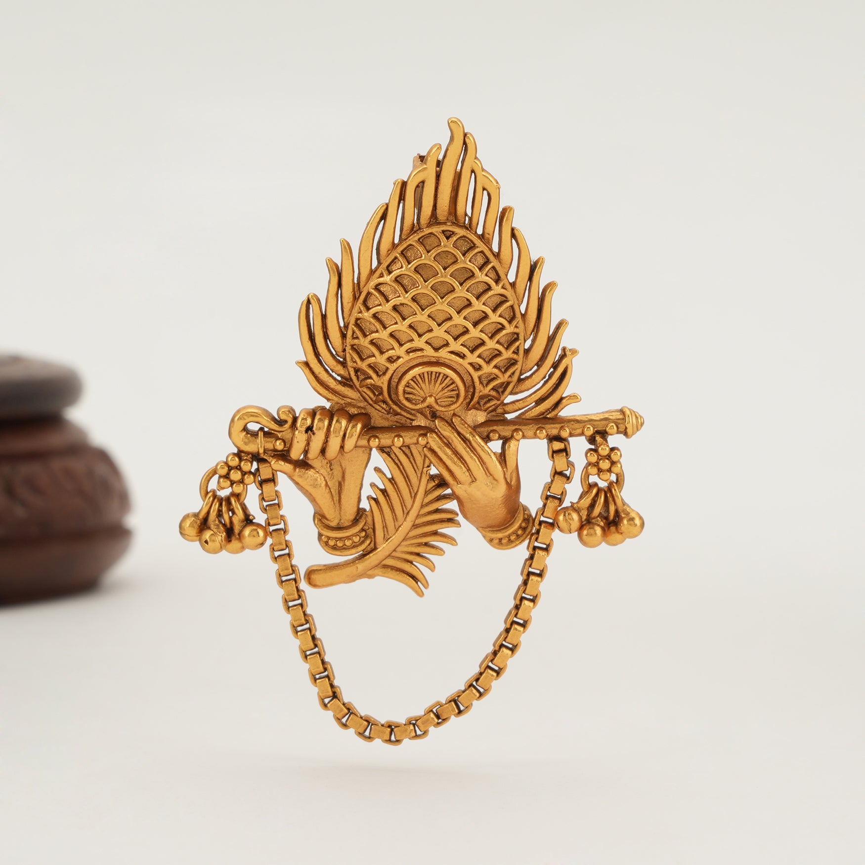Stunning Krishna gold Brooch