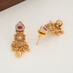Beautiful stone gold plated pendant set with earring