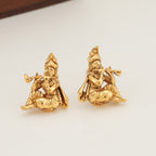 Beautiful plain gold krishna pendant set