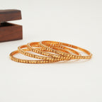 Plain sleek gold bangle set (set of 4)