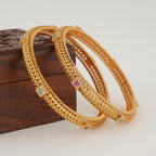 Beautiful stone gold bangle set