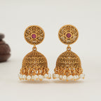 Beautiful pearl drop gold jhumka earring
