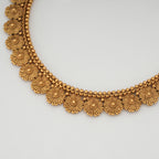 Stunning Floral plain antique gold necklace set