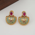 Stunning stone multicolor gold necklace set