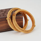 Stunning plain antique gold bangle set