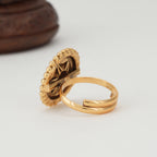 Stunning hexagon gold ruby finger ring