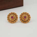 Beautiful floral big gold pendant set