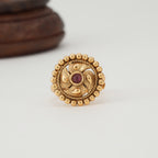 Cute spiral ruby gold finger ring