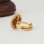 Cute spiral ruby gold finger ring