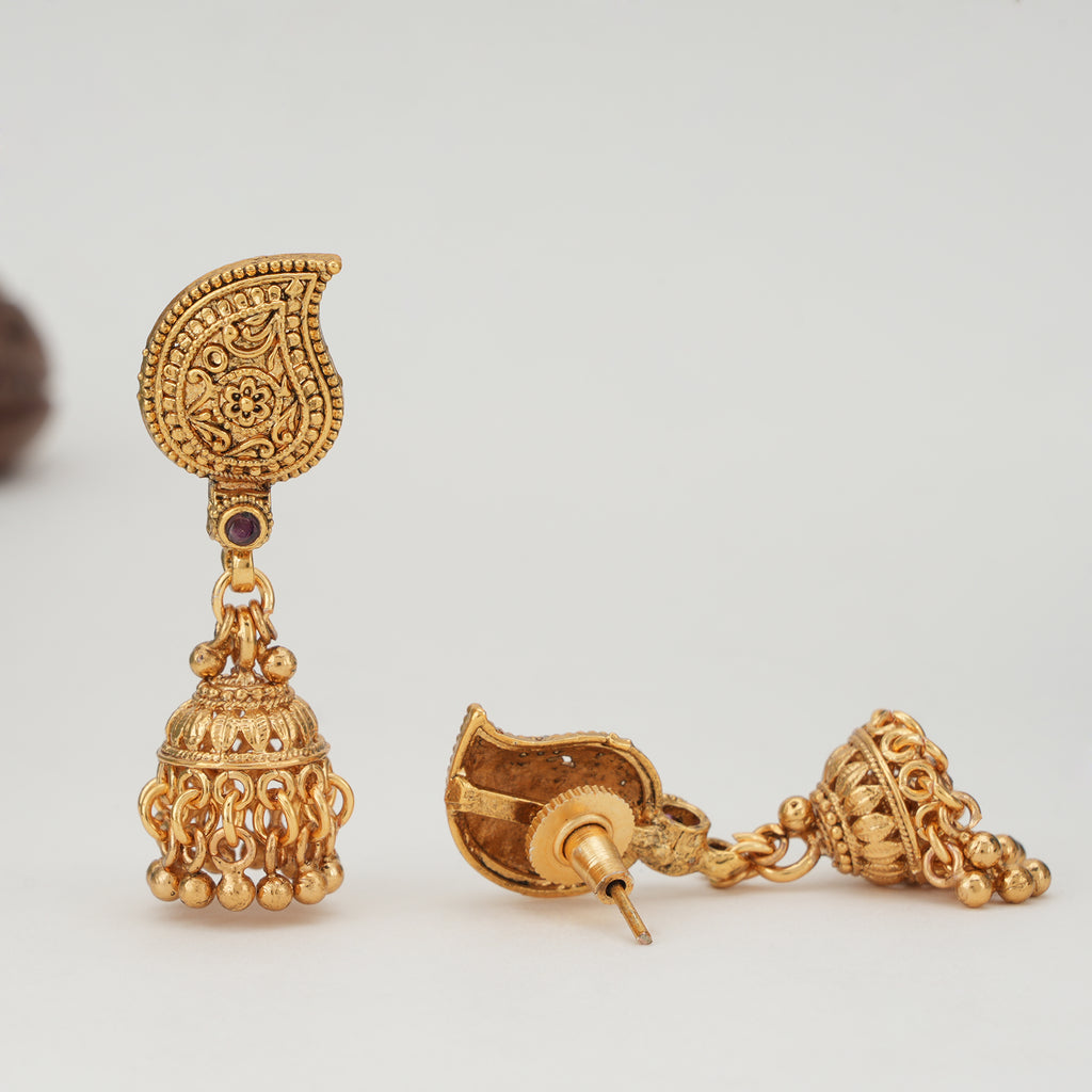 Stunning plain gold paisely layer neckalce set