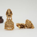 Beautful plain maa lakshmi gold earring