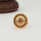 Cute gold ruby finger ring