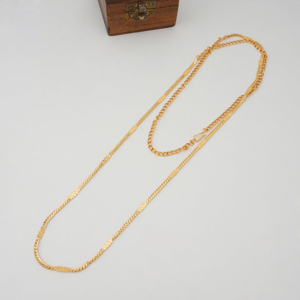 Plain folding gold chain