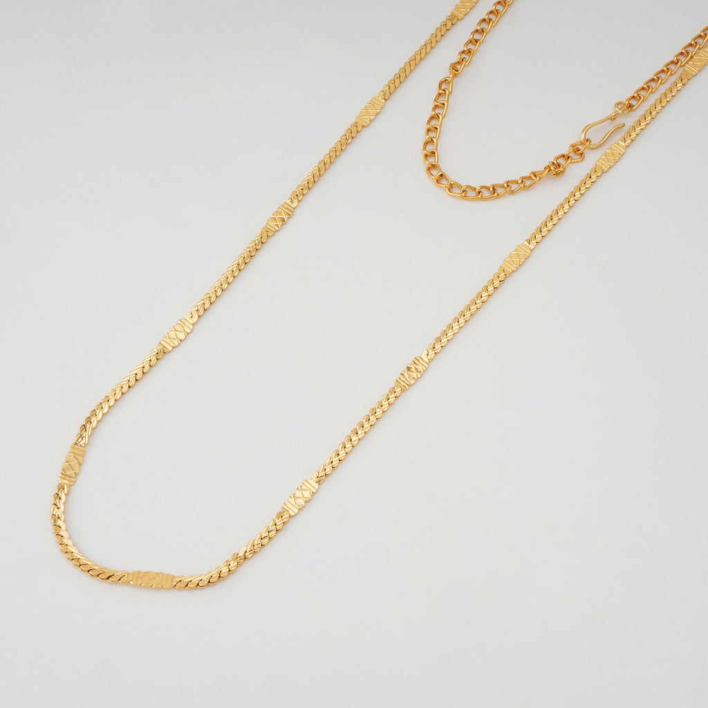 Plain folding gold chain