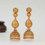 Plain jhumka gold earring