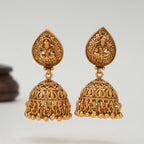 Maa Lakshmi plain gold jhumka earring