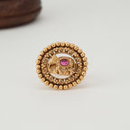 Cute elephant gold ruby finger ring