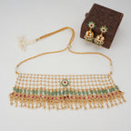 Stunning pearl pachi kundan gold necklace set
