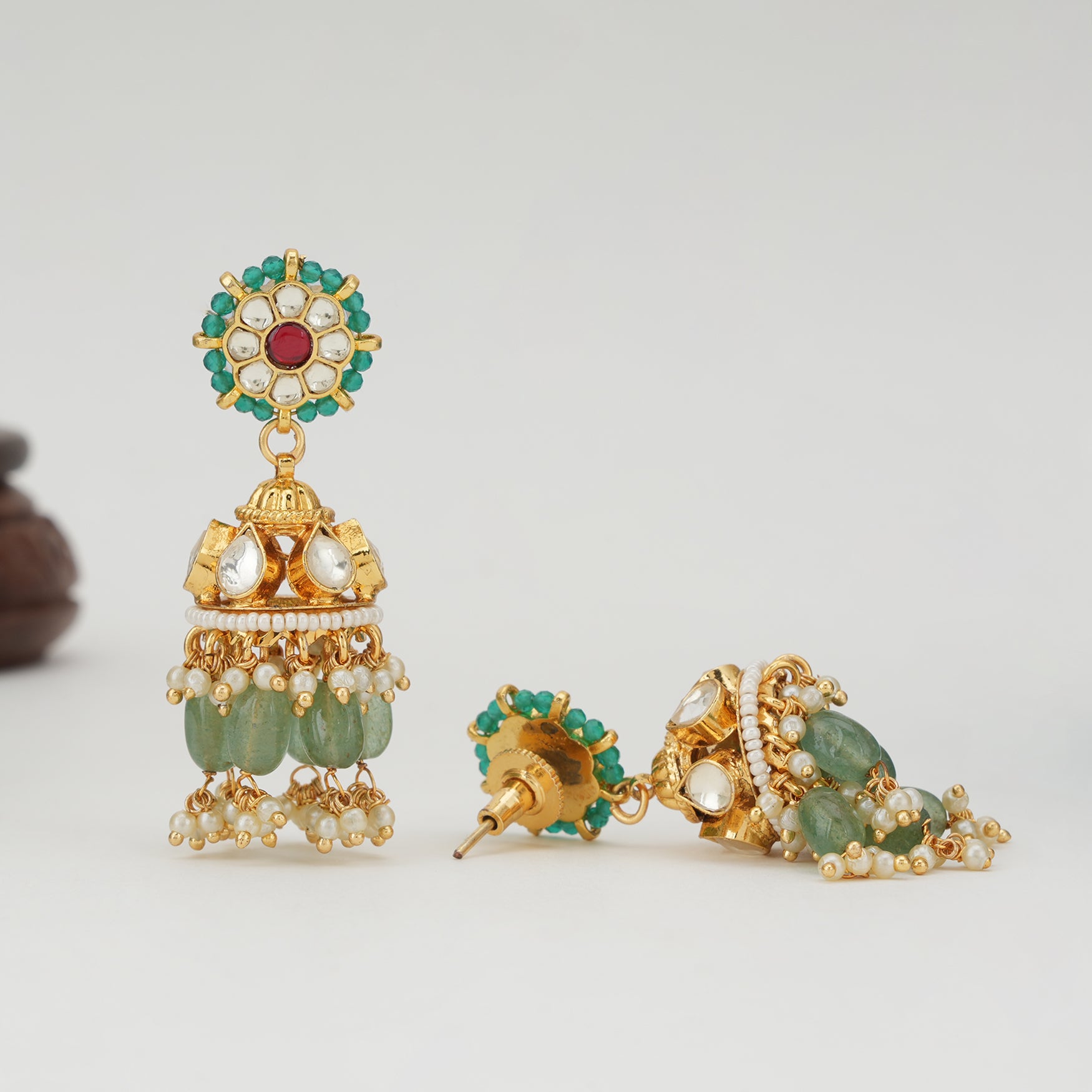 Stunning pearl pachi kundan gold necklace set