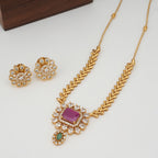 Beautiful dimaond ruby necklace set