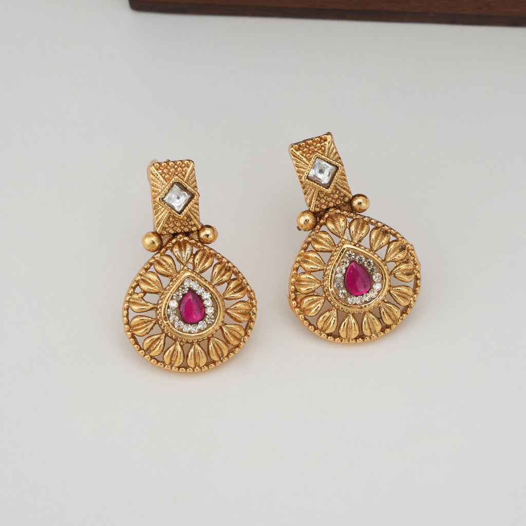 Stunning long layer stone gold necklace set