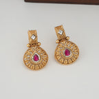 Stunning long layer stone gold necklace set