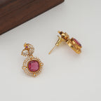 Ruby gold diamond pendant set