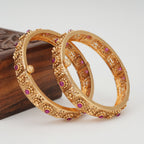 Stunning floral ruby bangle set