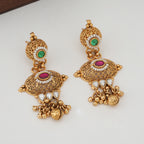 Stunning kundan stone gold necklace set
