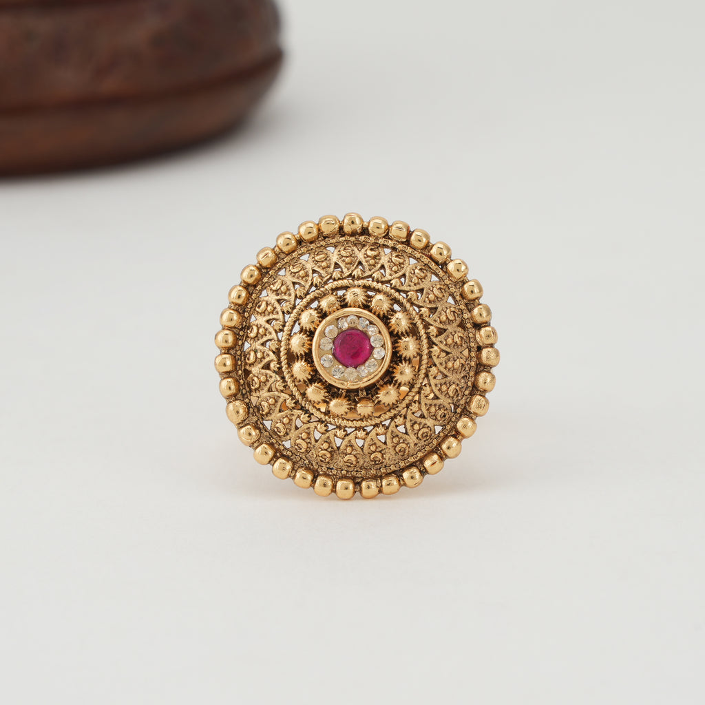 Beautiful ruby stone gold finger ring