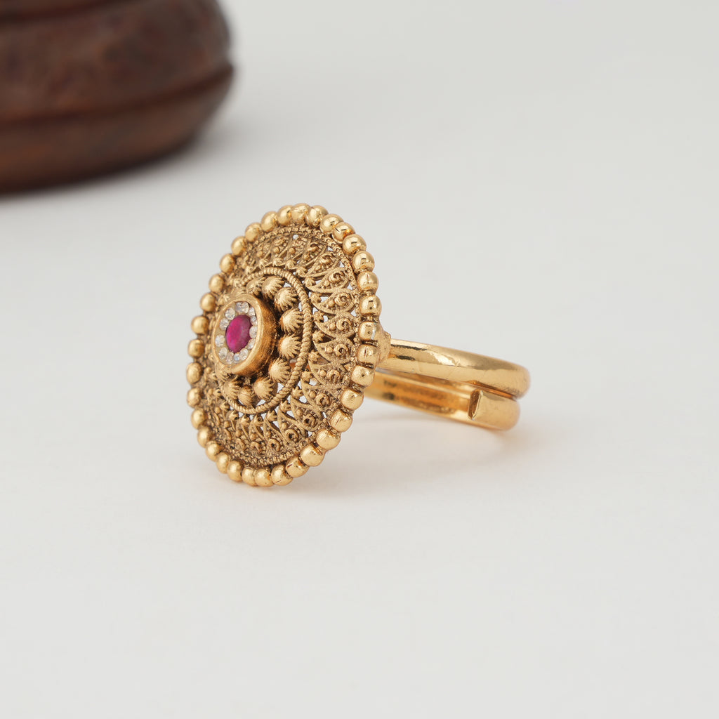 Beautiful ruby stone gold finger ring