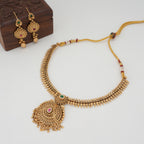 Stunning gold stone necklace set with earring