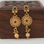 Stunning gold stone necklace set with earring