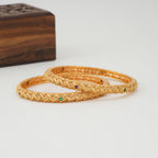 Cute stone gold bangle set