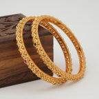 Cute stone gold bangle set
