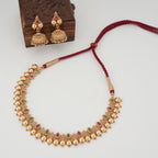 Stunning stone ball gold necklace set