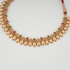 Stunning stone ball gold necklace set