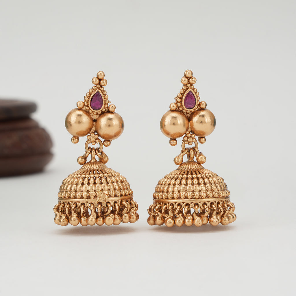 Stunning stone ball gold necklace set