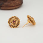 Cute elegant ruby gold stud earring