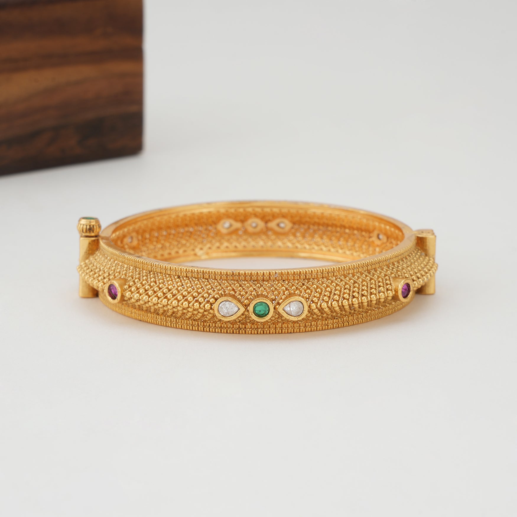 Amazing stone gold kada bangle
