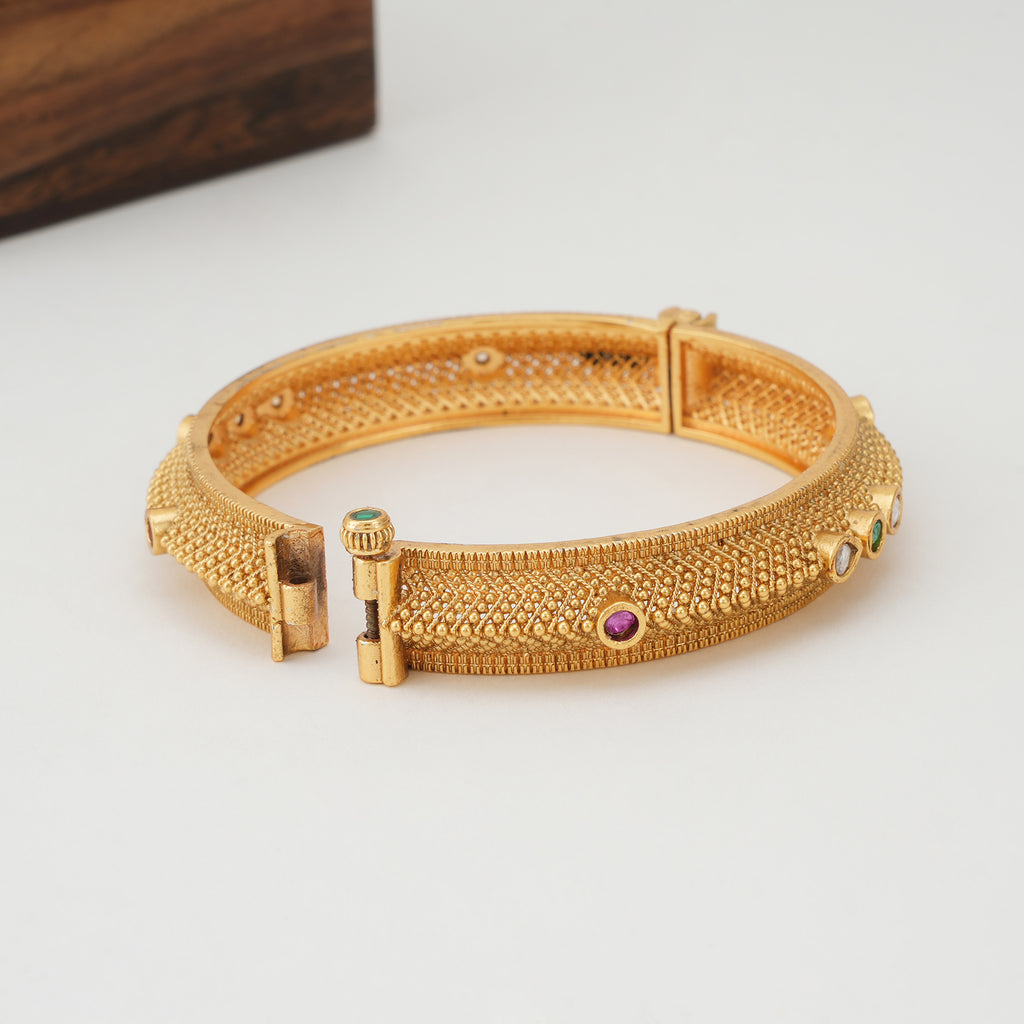 Amazing stone gold kada bangle