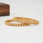 Stunning plain gold pacheli bangle set