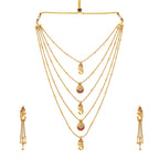 Stunning long antique gold ganesh necklace set