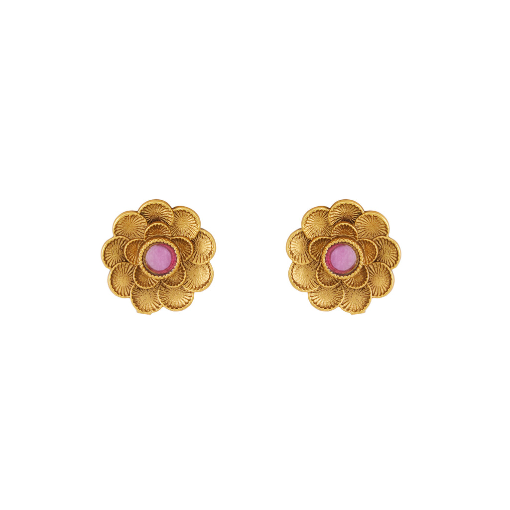 Beautiful Antique floral stone pendant set