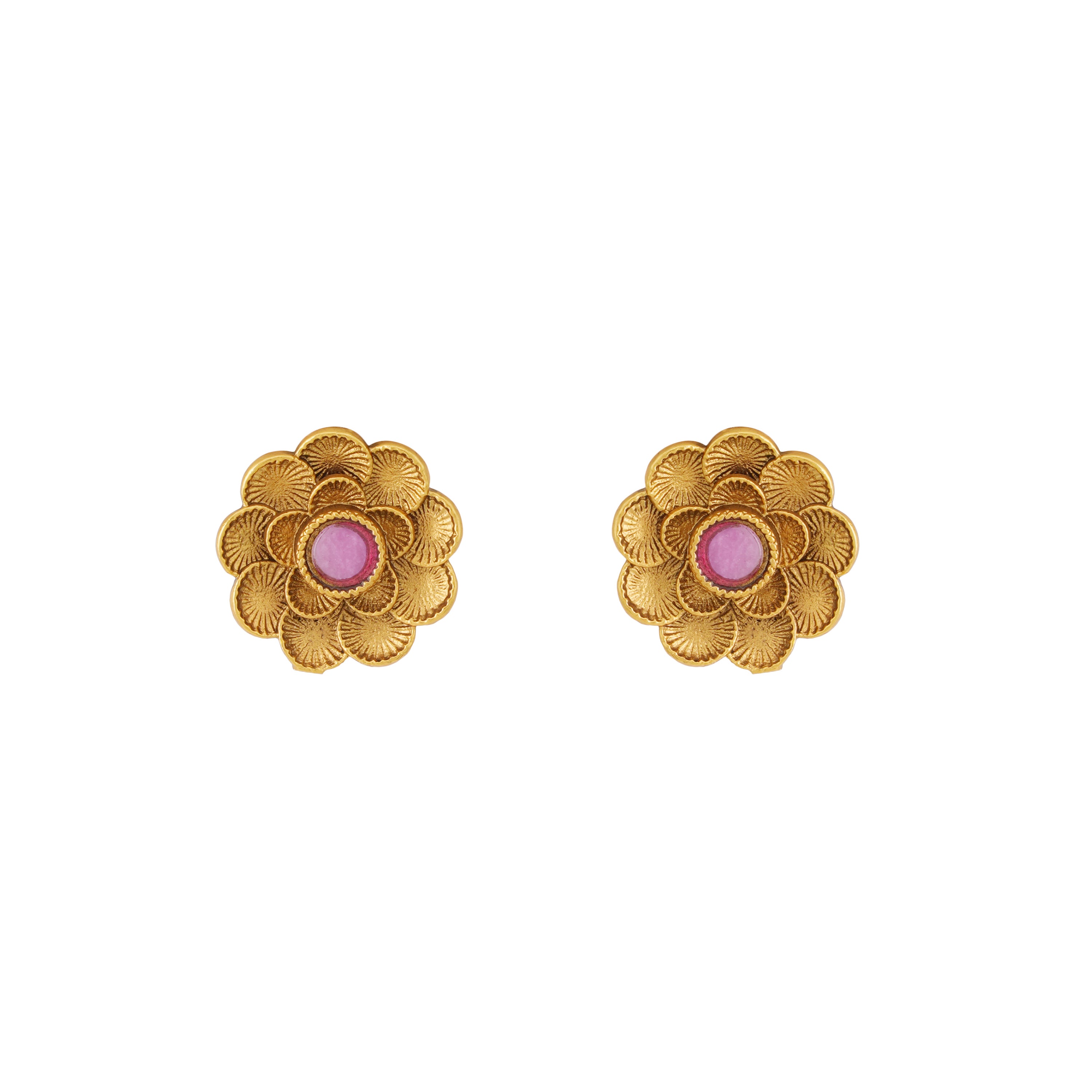 Beautiful Antique floral stone pendant set