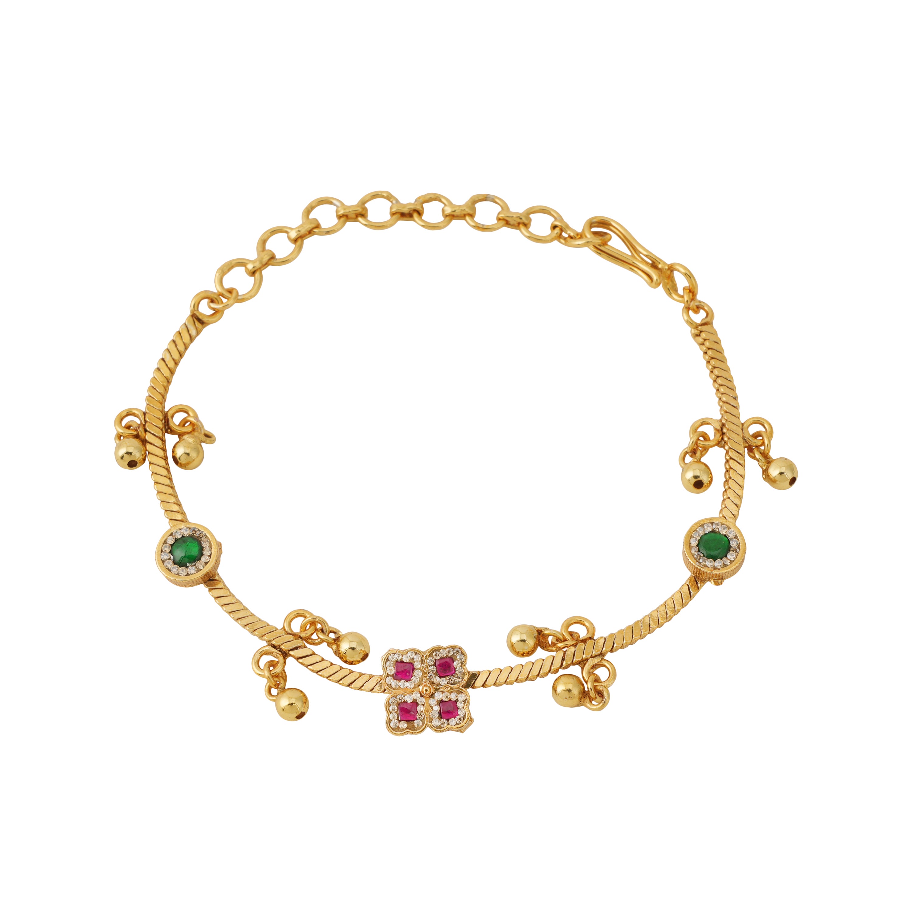 Sleek stone antique gold stone bracelet