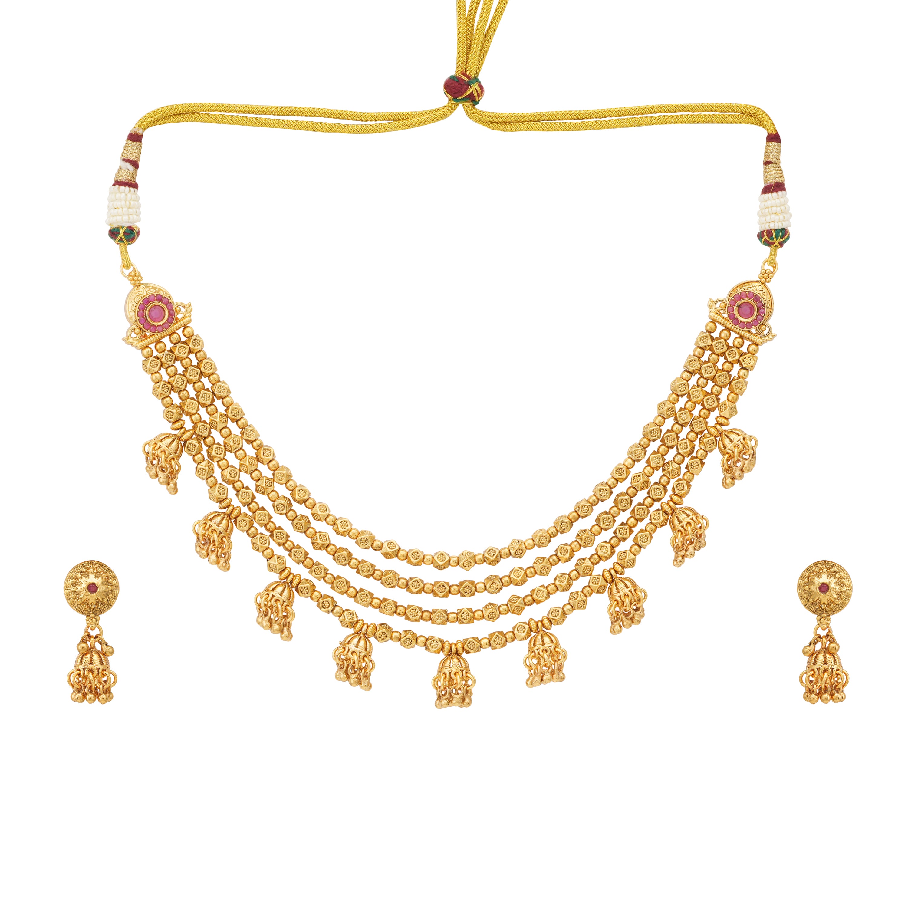 Beautiful antique gold layer necklace set
