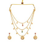 Stunning antique gold stone elephant necklace set