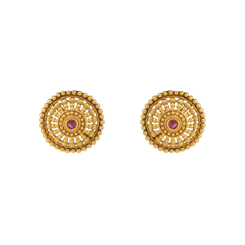 Beautiful floral antique gold pendant set